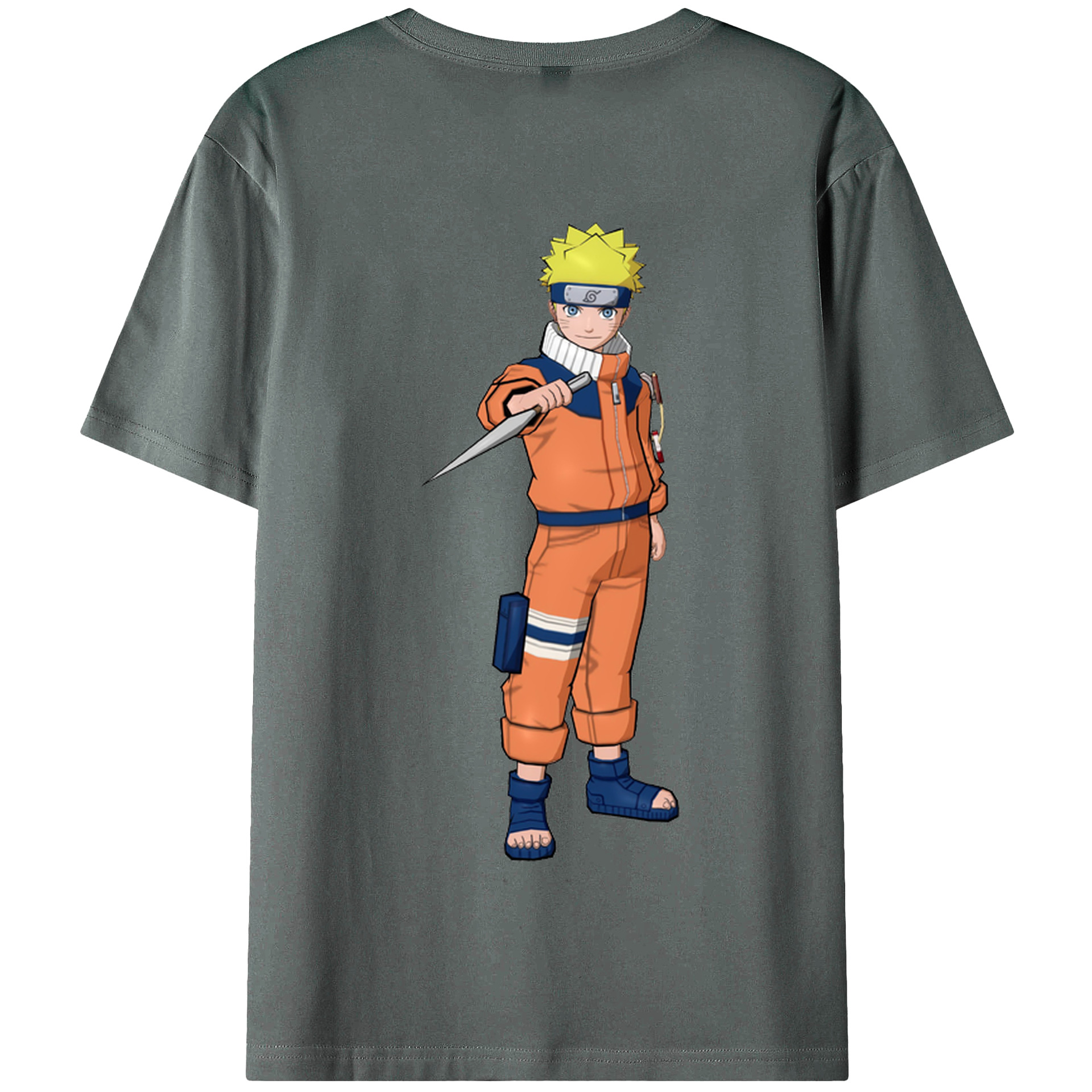 （画像用） NARUTO -ナルト- うずまき ナルト Uzumaki Naruto 綿100％半袖Tシャツ（背面プリント）